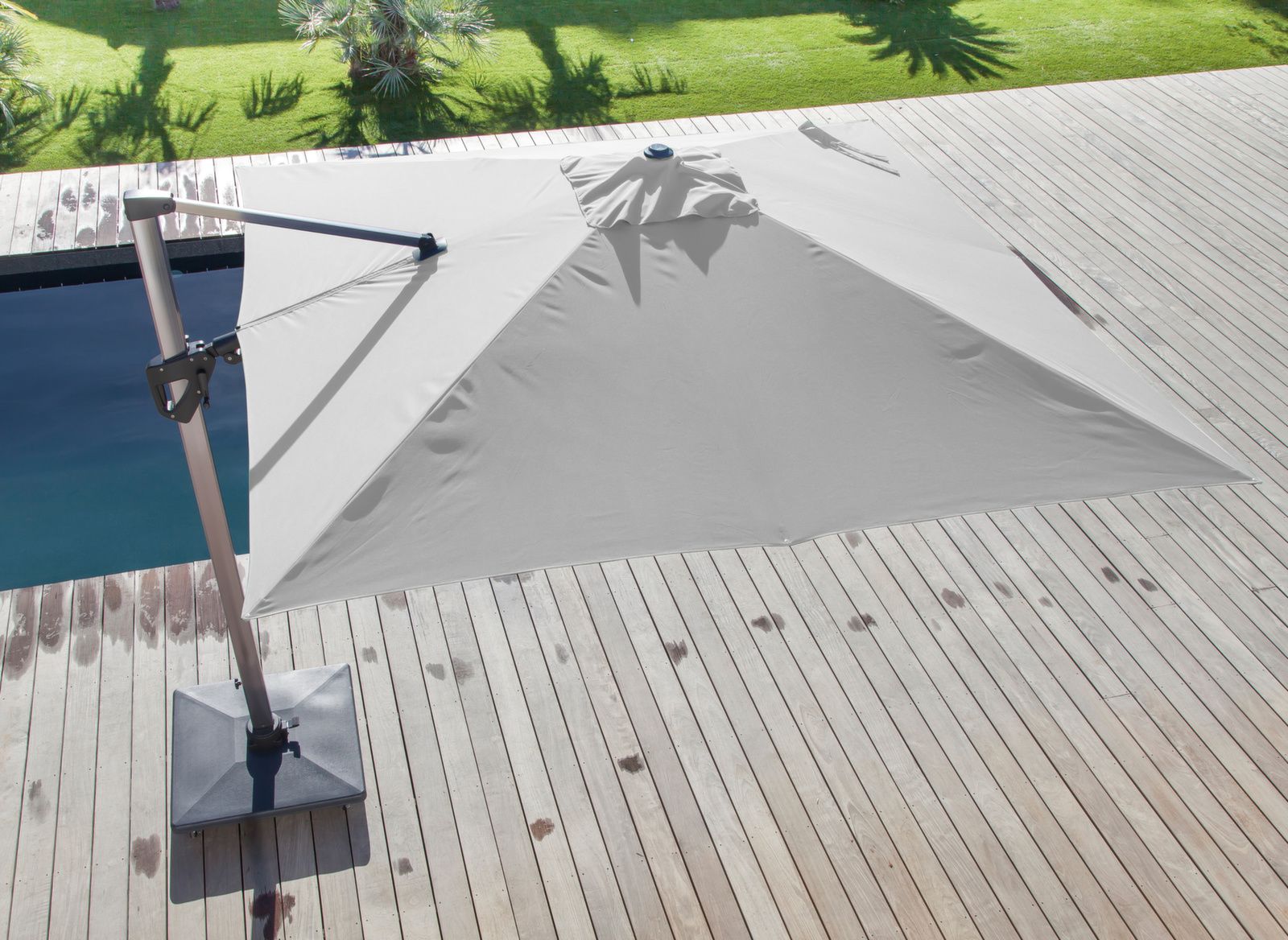 PROLOISIRS Housse parasol déporté (350-3x3-3x4) Gris