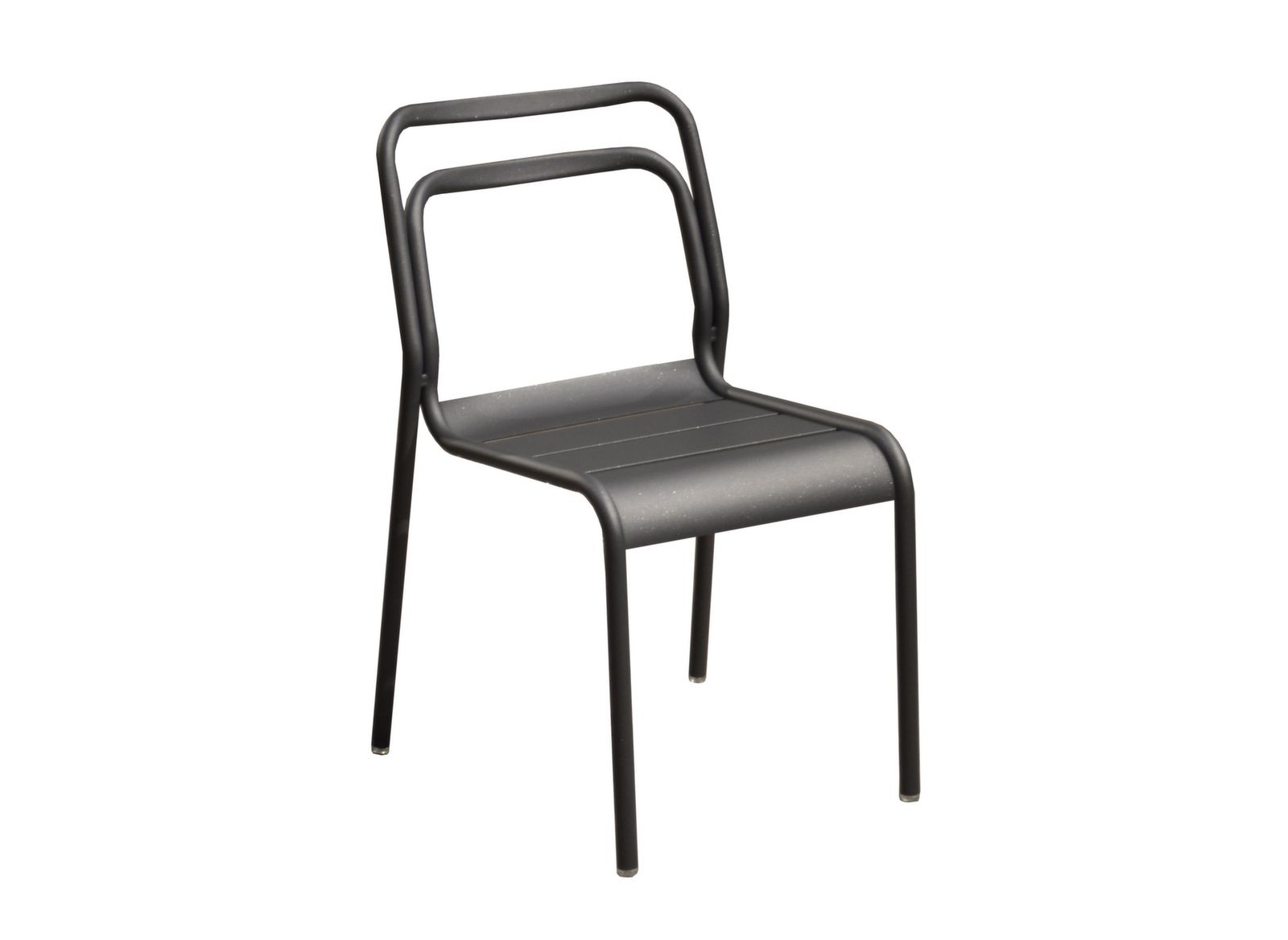 Chaise empilable Atelier acier noir avec assise bois